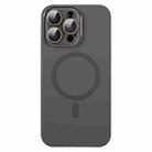 For iPhone 16 Pro Max Liquid Silicone MagSafe Full Coverage Phone Case with Lens Film(Grey) - 1