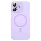 For iPhone 16 Liquid Silicone MagSafe Full Coverage Phone Case with Lens Film(Purple) - 1