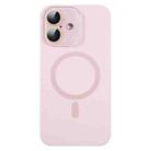 For iPhone 16 Liquid Silicone MagSafe Full Coverage Phone Case with Lens Film(Pink) - 1