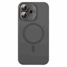 For iPhone 16 Liquid Silicone MagSafe Full Coverage Phone Case with Lens Film(Grey) - 1