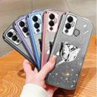 For Infinix Hot 12 Play Plated Gradient Glitter Butterfly Holder TPU Phone Case(Silver) - 2