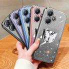 For Infinix Hot 30 Play Plated Gradient Glitter Butterfly Holder TPU Phone Case(Silver) - 2