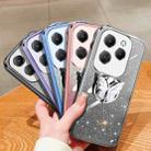 For Infinix Hot 40 Plated Gradient Glitter Butterfly Holder TPU Phone Case(Sierra Blue) - 2