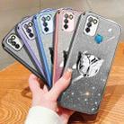 For Infinix Smart 5 Plated Gradient Glitter Butterfly Holder TPU Phone Case(Silver) - 2