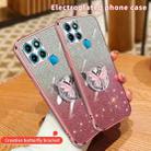 For Infinix Smart 6 Plated Gradient Glitter Butterfly Holder TPU Phone Case(Sierra Blue) - 3