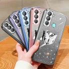 For Tecno Pop 5 LTE Plated Gradient Glitter Butterfly Holder TPU Phone Case(Sierra Blue) - 2