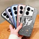 For Tecno Pova 6 Pro Plated Gradient Glitter Butterfly Holder TPU Phone Case(Purple) - 2