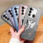 For Tecno Spark Go 2022 Plated Gradient Glitter Butterfly Holder TPU Phone Case(Sierra Blue) - 2