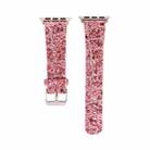 For Apple Watch Series 7 41mm / 6 & SE & 5 & 4 40mm / 3 & 2 & 1 38mm Glitter Sequins Leather Watch Band(Pink Silver) - 2