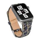 For Apple Watch Series 7 41mm / 6 & SE & 5 & 4 40mm / 3 & 2 & 1 38mm Glitter Sequins Leather Watch Band(Black Gold) - 1