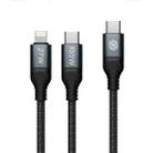 NILLKIN PD3.0 100W/27W USB-C / Type-C to USB-C / Type-C + 8 Pin Dual Power Fast Charging Data Cable, Length: 1.5m - 1