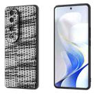 For vivo S19 Pro Black Frame Color Lattice Texture PU Phone Case(Black) - 1