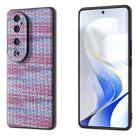 For vivo S19 Pro Black Frame Color Lattice Texture PU Phone Case(Purple) - 1