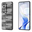 For vivo S19 Black Frame Color Lattice Texture PU Phone Case(Black) - 1