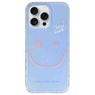 For iPhone 15 Pro Creative Edge Simple Smiley Face Pattern TPU + PC Phone Case(Blue) - 1
