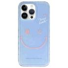 For iPhone 14 Pro Creative Edge Simple Smiley Face Pattern TPU + PC Phone Case(Blue) - 1