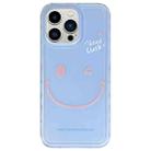For iPhone 13 Pro Creative Edge Simple Smiley Face Pattern TPU + PC Phone Case(Blue) - 1