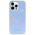 For iPhone 12 Pro Max Creative Edge Simple Smiley Face Pattern TPU + PC Phone Case(Blue) - 1