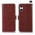 For Sony Xperia 10 VI Magnetic Crazy Horse Texture Genuine Leather RFID Phone Case(Brown) - 1
