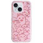 For iPhone 15 Creative Edge Elves Cat Pattern TPU + PC Phone Case(Pink) - 1
