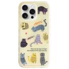 For iPhone 15 Pro Max Creative Edge Elves Cat Pattern TPU + PC Phone Case(Yellow) - 1