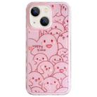 For iPhone 14 Creative Edge Elves Cat Pattern TPU + PC Phone Case(Pink) - 1