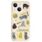 For iPhone 14 Creative Edge Elves Cat Pattern TPU + PC Phone Case(Yellow) - 1