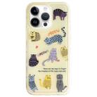 For iPhone 14 Pro Creative Edge Elves Cat Pattern TPU + PC Phone Case(Yellow) - 1