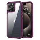 For iPhone 15 Pro Max Acrylic+TPU Transparent Shockproof Phone Case(Wine Red) - 1