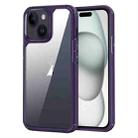 For iPhone 15 Plus Acrylic+TPU Transparent Shockproof Phone Case(Purple) - 1