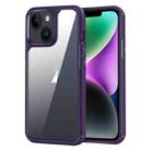 For iPhone 14 Acrylic+TPU Transparent Shockproof Phone Case(Purple) - 1
