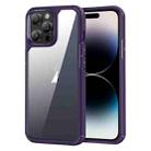 For iPhone 14 Pro Max Acrylic+TPU Transparent Shockproof Phone Case(Purple) - 1