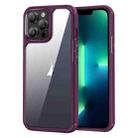 For iPhone 13 Pro Max Acrylic+TPU Transparent Shockproof Phone Case(Wine Red) - 1