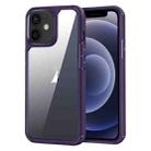 For iPhone 12 Acrylic+TPU Transparent Shockproof Phone Case(Purple) - 1