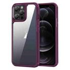 For iPhone 12 Pro Acrylic+TPU Transparent Shockproof Phone Case(Wine Red) - 1