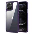 For iPhone 12 Pro Acrylic+TPU Transparent Shockproof Phone Case(Purple) - 1