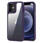 For iPhone 12 mini Acrylic+TPU Transparent Shockproof Phone Case(Purple) - 1