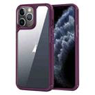 For iPhone 11 Pro Max Acrylic+TPU Transparent Shockproof Phone Case(Wine Red) - 1