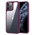 For iPhone 11 Pro Acrylic+TPU Transparent Shockproof Phone Case(Wine Red) - 1