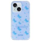 For iPhone 15 Creative Edge Small Fresh Pattern TPU + PC Phone Case(Blue) - 1