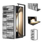 For Samsung Galaxy Z Fold6 Black Frame Color Lattice Texture PU Phone Case(Black) - 1