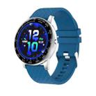 OVSEN H30 1.3 inch Round Color Screen Smart Watch, IP67 Waterproof, Support Sleep Monitoring/Two-way Anti-lost Etc, Silicone Strap(Silver Blue) - 1