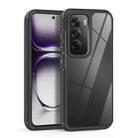 For OPPO Reno12 Global Acrylic+TPU Transparent Shockproof Phone Case(Black) - 1