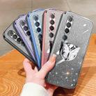 For Xiaomi Mi 10 Plated Gradient Glitter Butterfly Holder TPU Phone Case(Silver) - 2