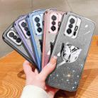 For Xiaomi Mi 11T Plated Gradient Glitter Butterfly Holder TPU Phone Case(Silver) - 2