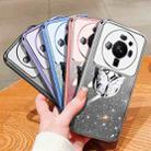 For Xiaomi 12S Ultra Plated Gradient Glitter Butterfly Holder TPU Phone Case(Silver) - 2