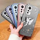 For Xiaomi 12 Lite Plated Gradient Glitter Butterfly Holder TPU Phone Case(Silver) - 2