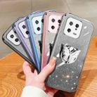 For Xiaomi 13 Plated Gradient Glitter Butterfly Holder TPU Phone Case(Silver) - 2