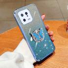 For Xiaomi 13 Plated Gradient Glitter Butterfly Holder TPU Phone Case(Sierra Blue) - 1