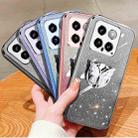 For Xiaomi 14 Plated Gradient Glitter Butterfly Holder TPU Phone Case(Sierra Blue) - 2